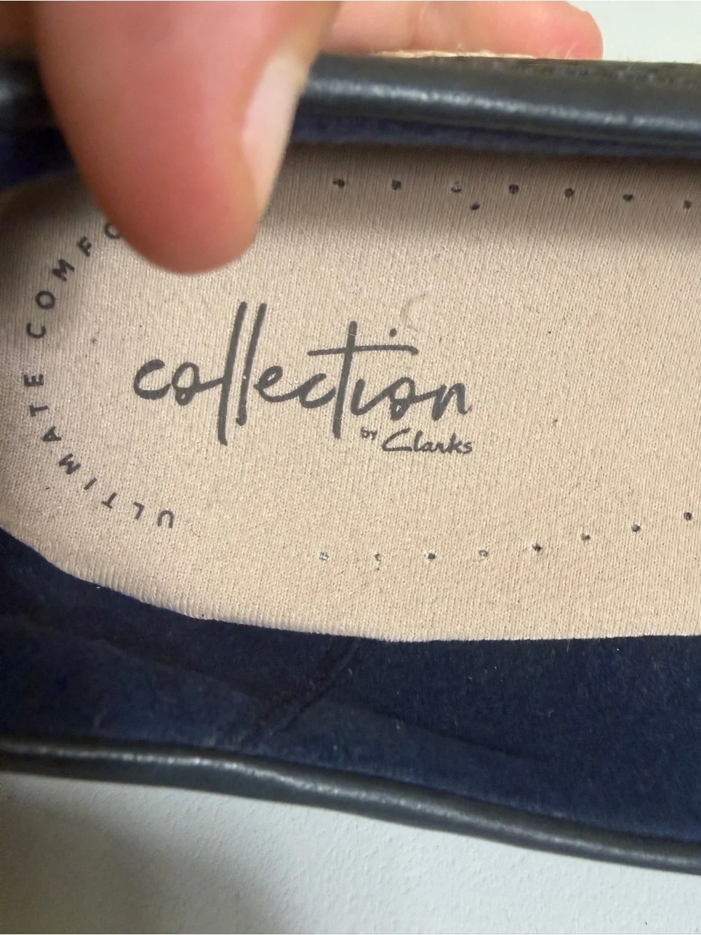 Nwot isClarks Collection Danelly Adira Navy Leather Espadrille Flats - Size 9.5